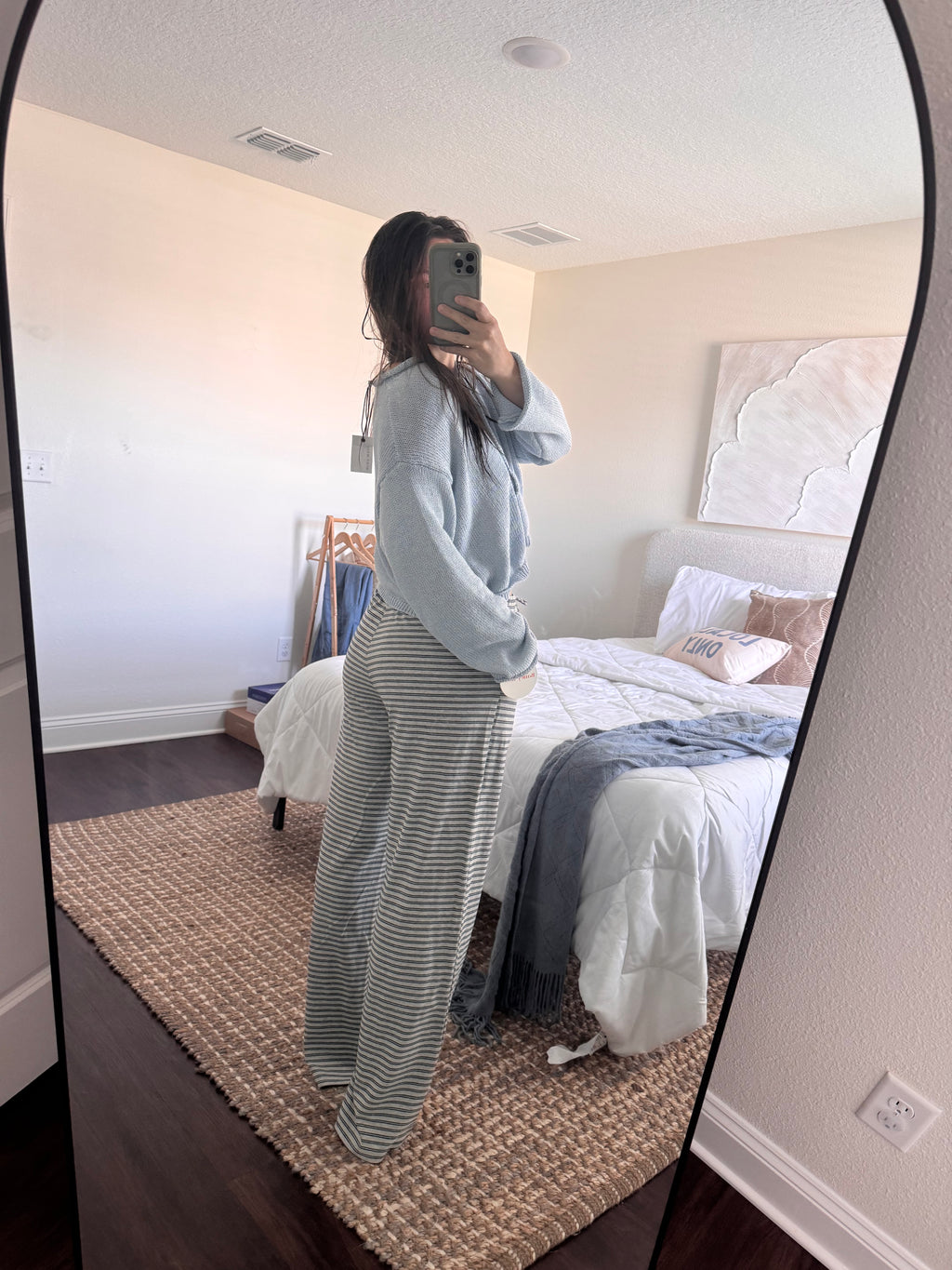brooke striped drawstring lounge pant