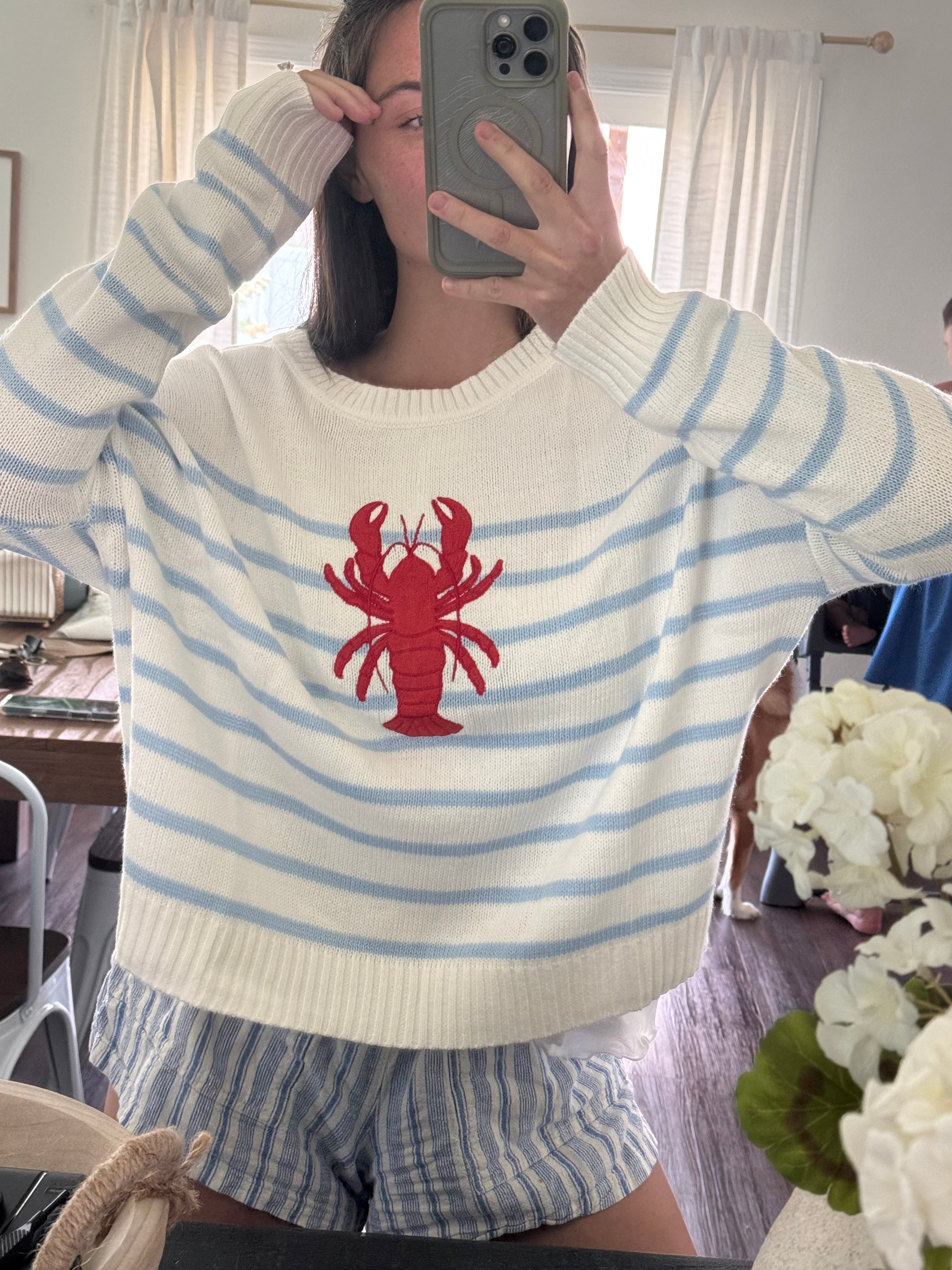 lobster striped sweater