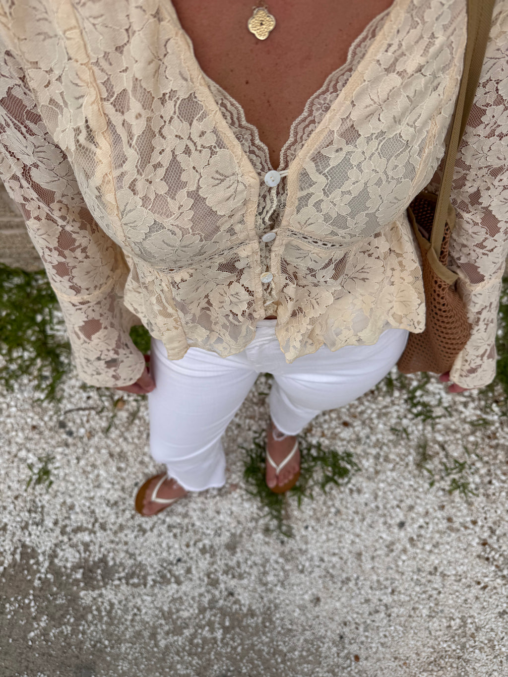 merritt lace trim blouse
