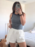sunday effortless white lace shorts