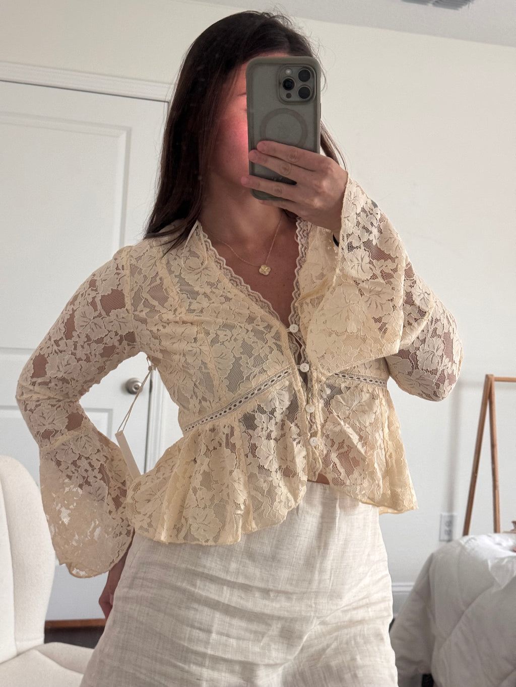 merritt lace trim blouse