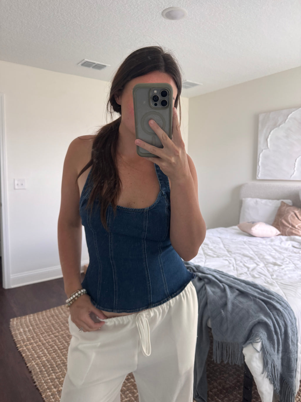 haven jane denim halter top