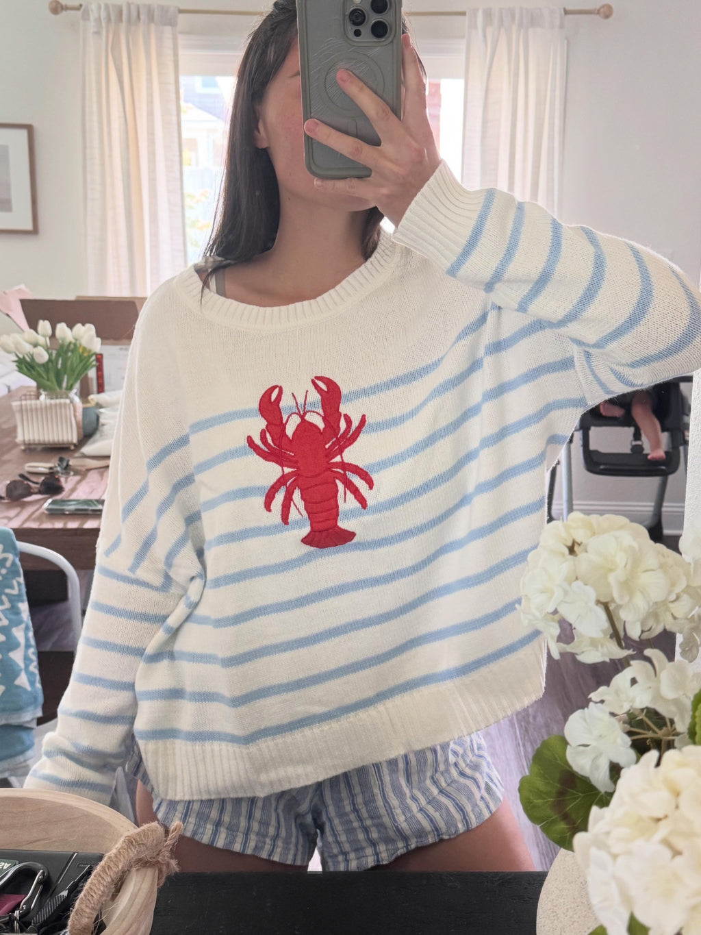 lobster striped sweater