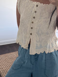 ella cotton floral embroidery top