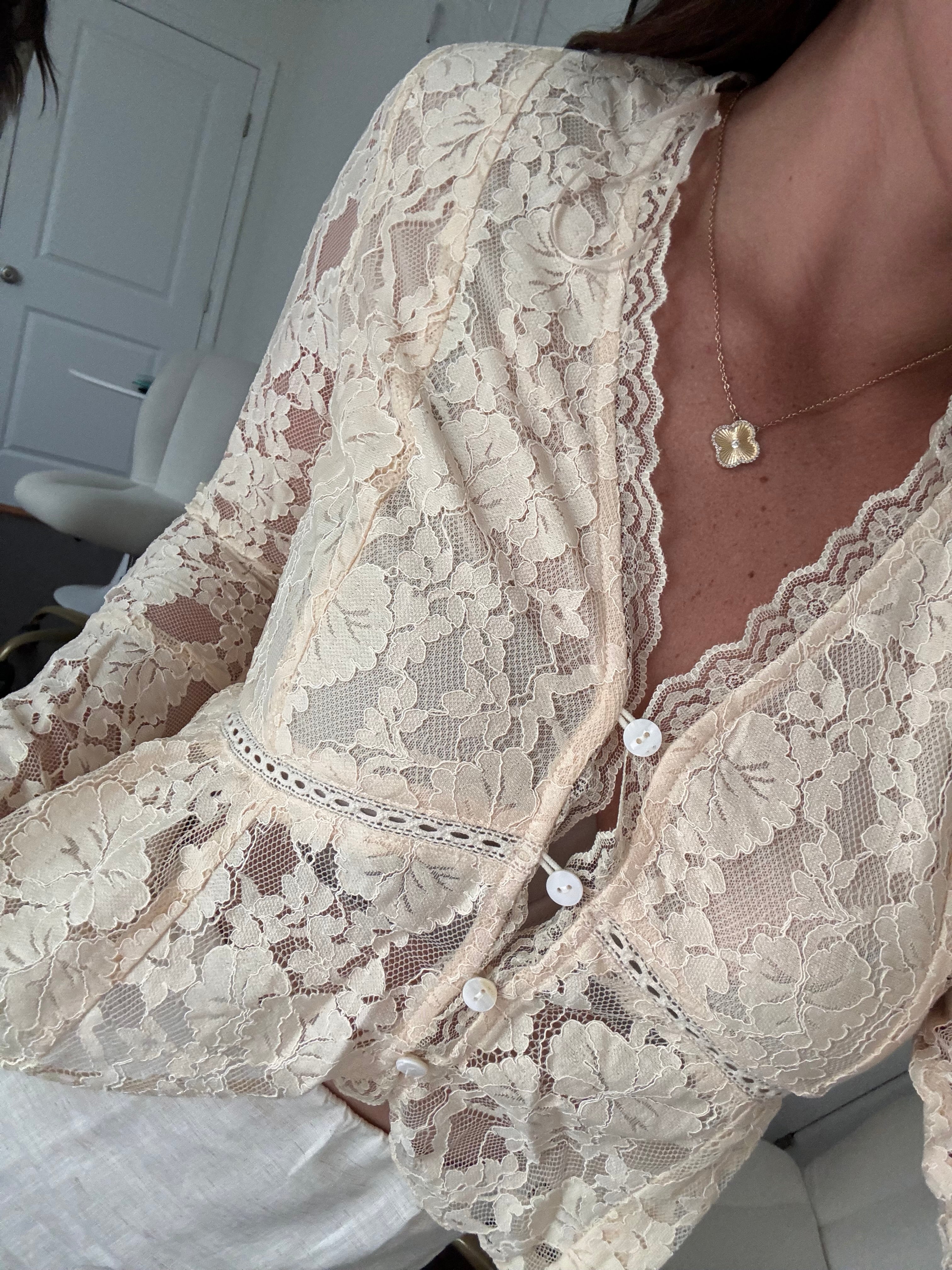 merritt lace trim blouse