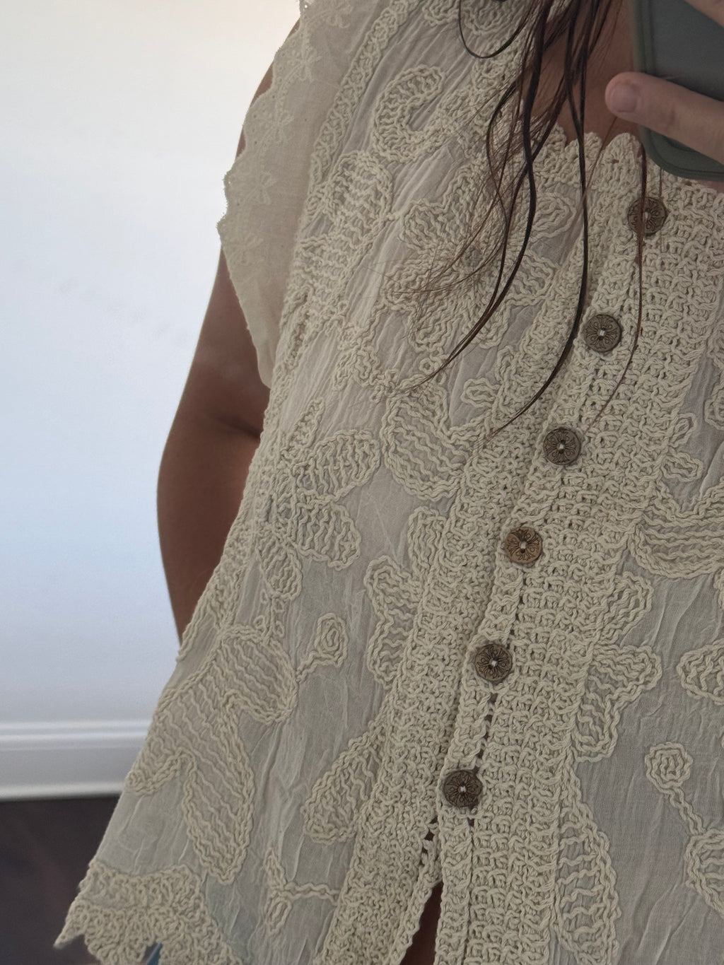 ella cotton floral embroidery top