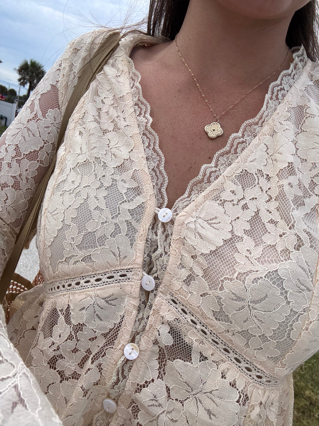 merritt lace trim blouse