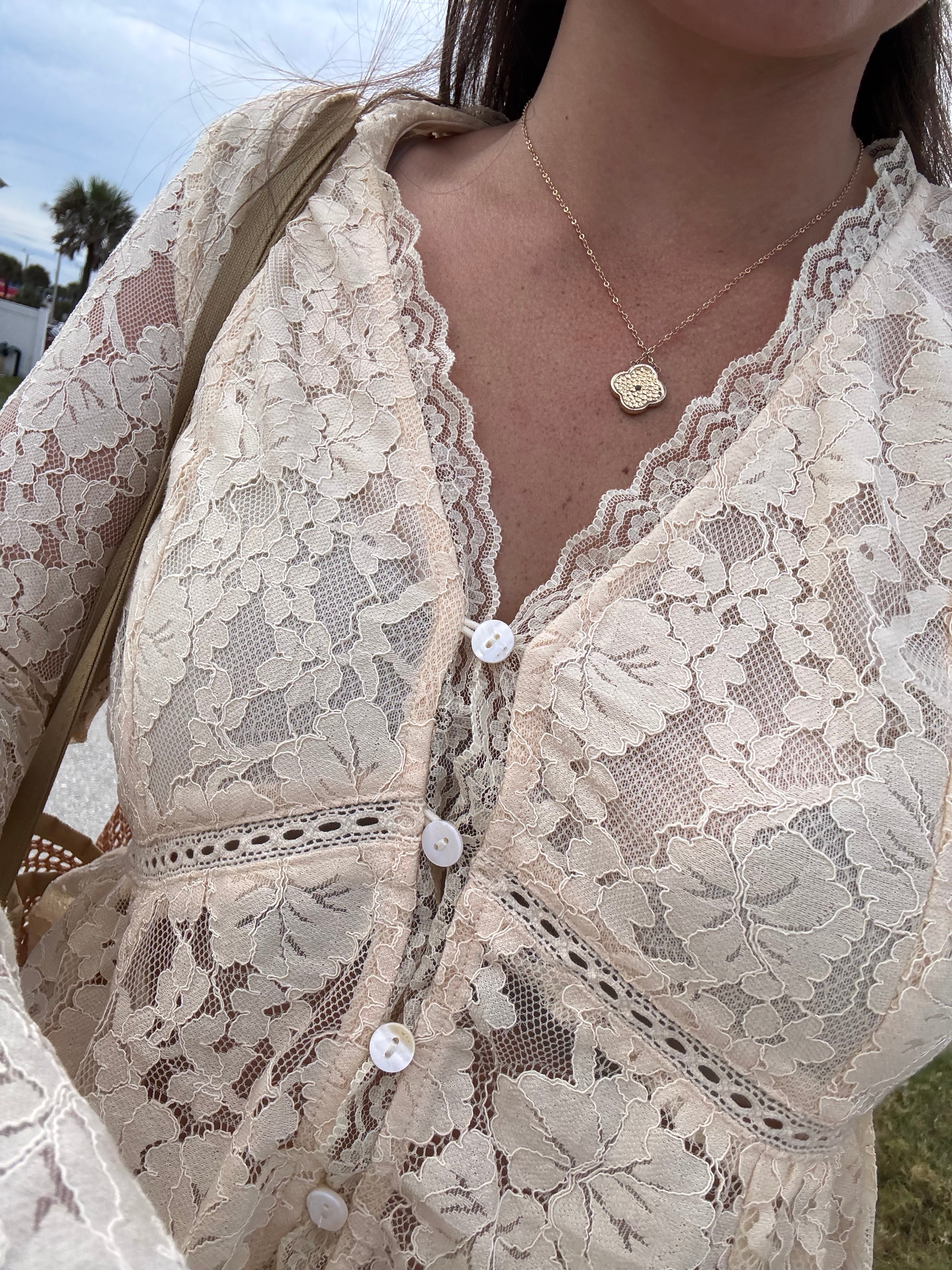 merritt lace trim blouse