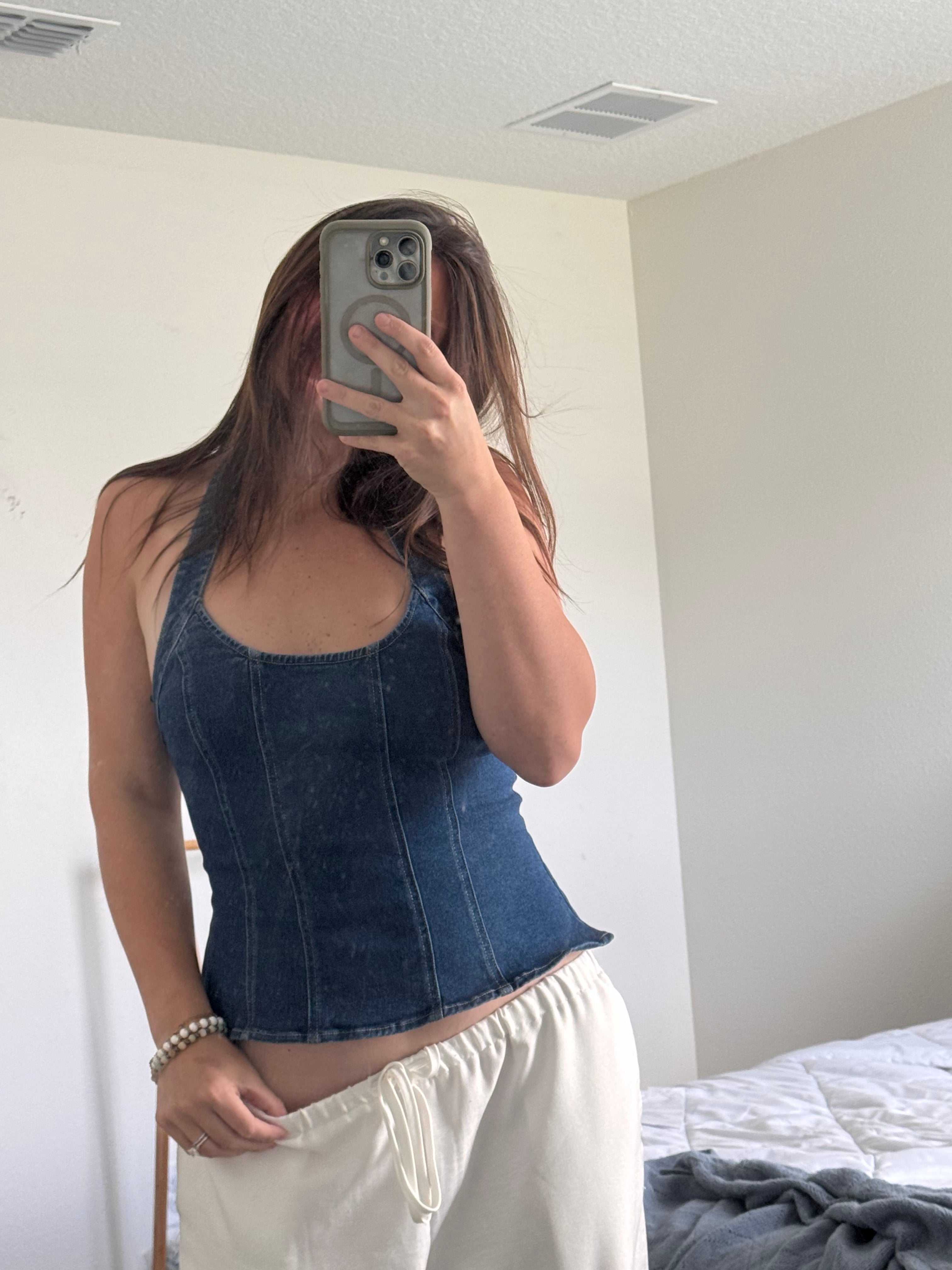 haven jane denim halter top