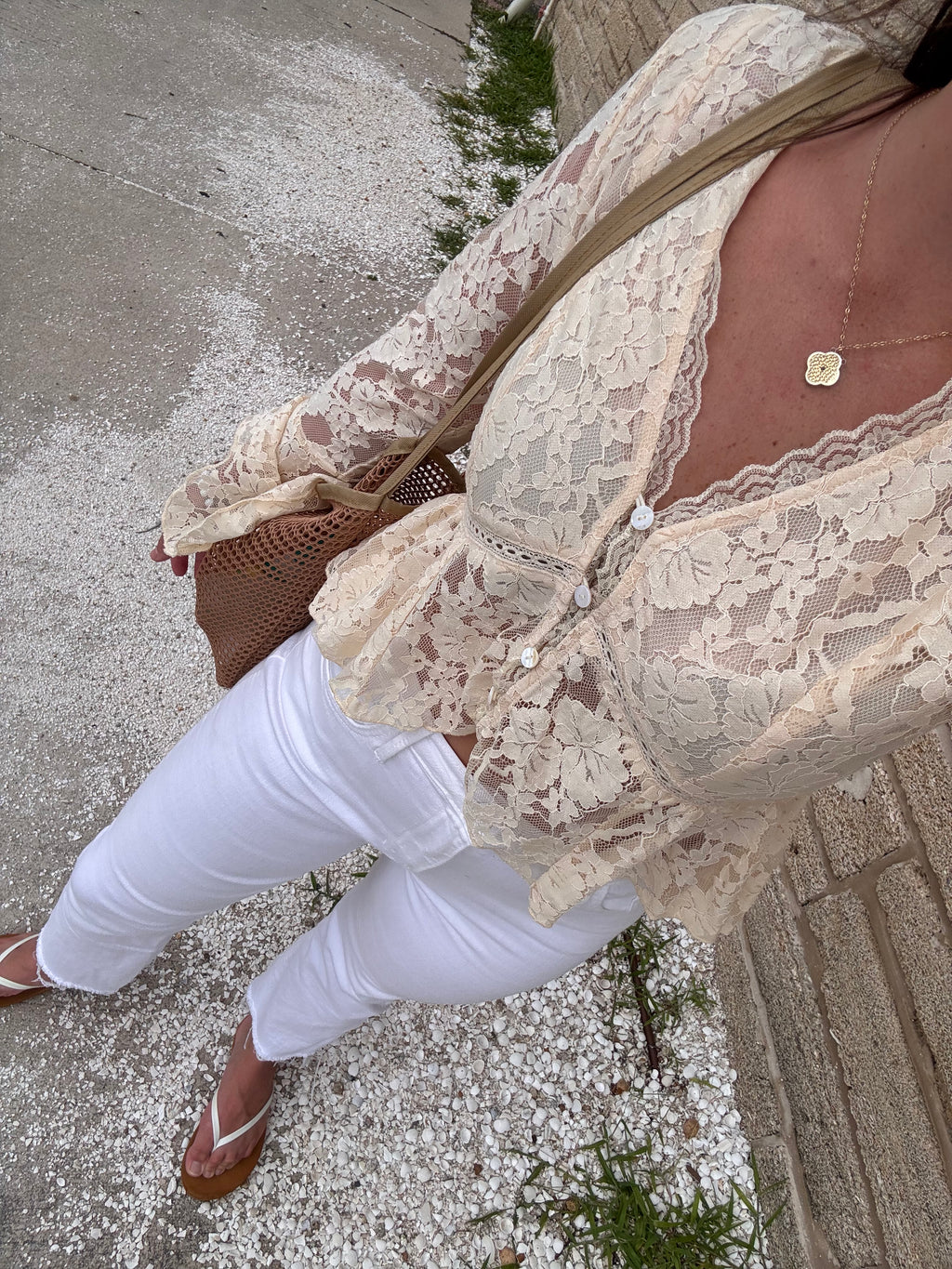merritt lace trim blouse