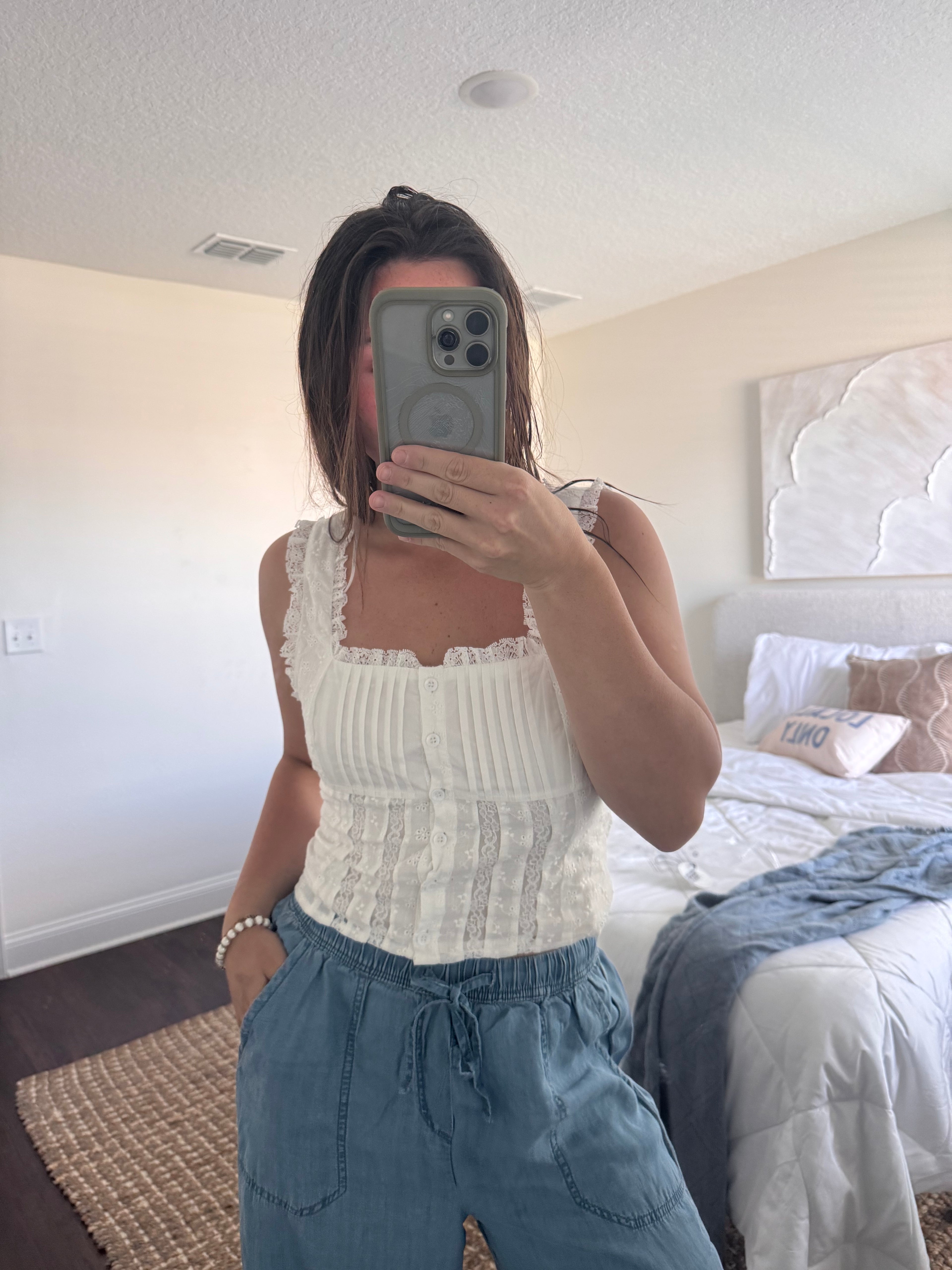 ellie square neck ruffle top