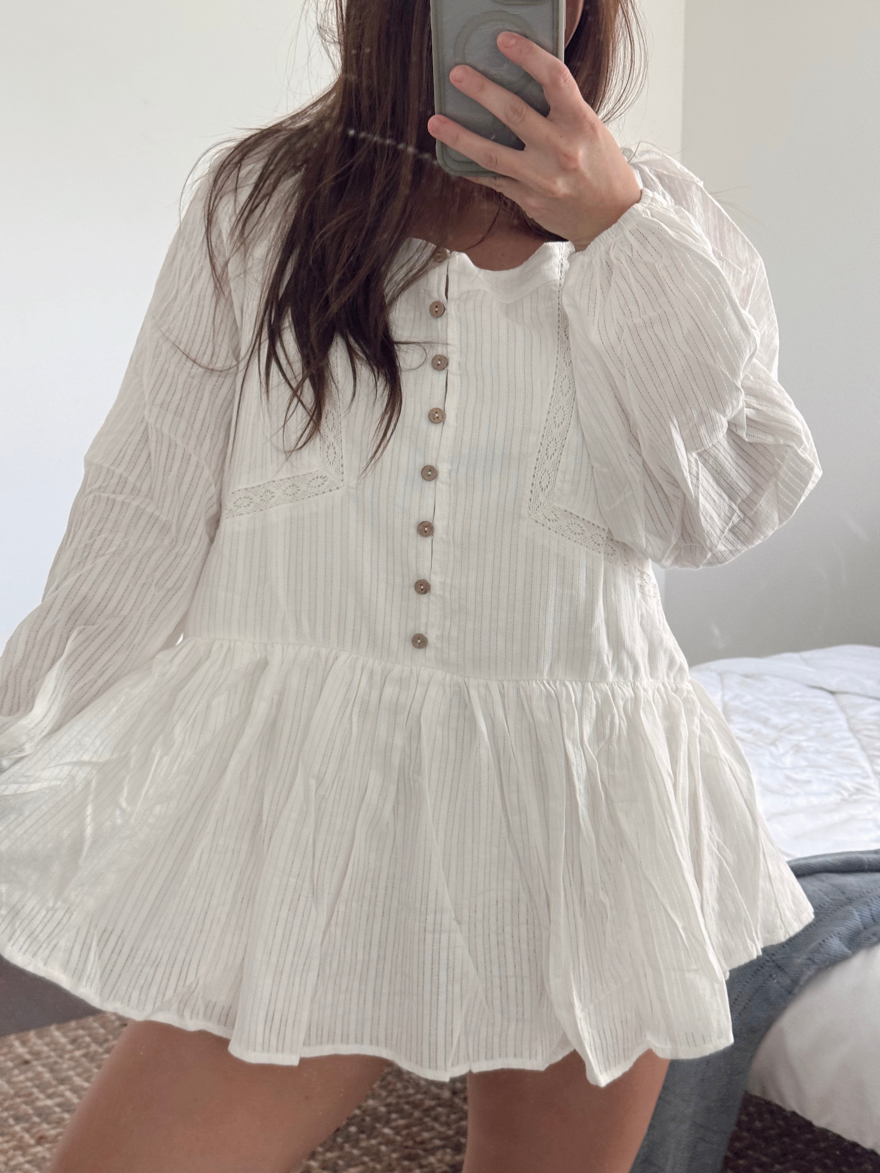 skye cotton lace trim flowy romper