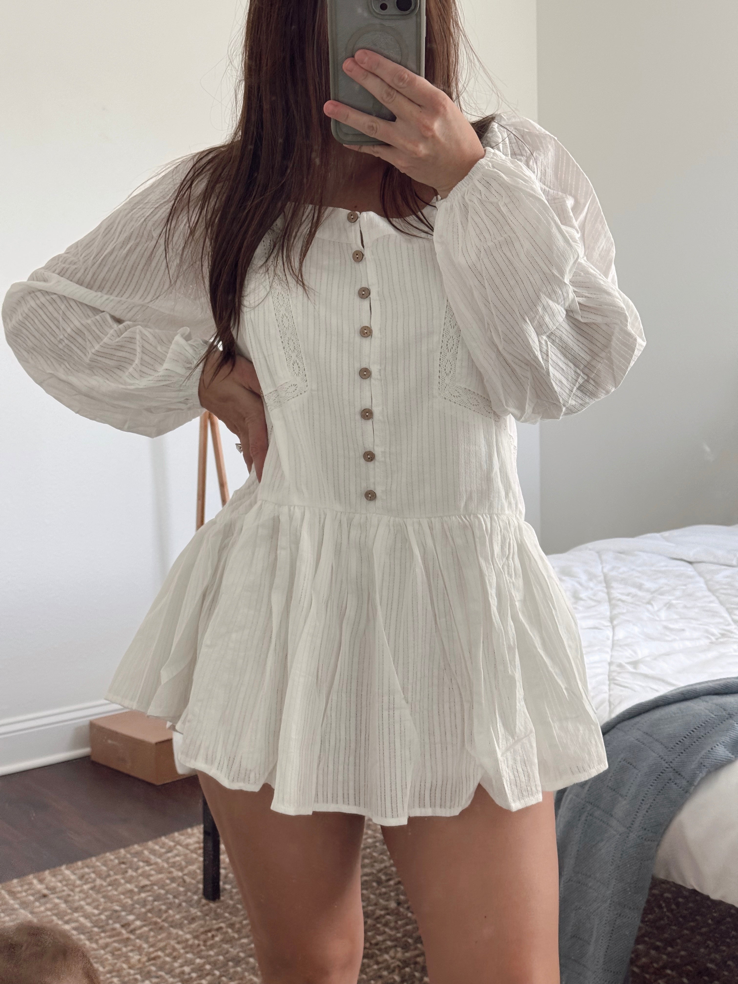 skye cotton lace trim flowy romper