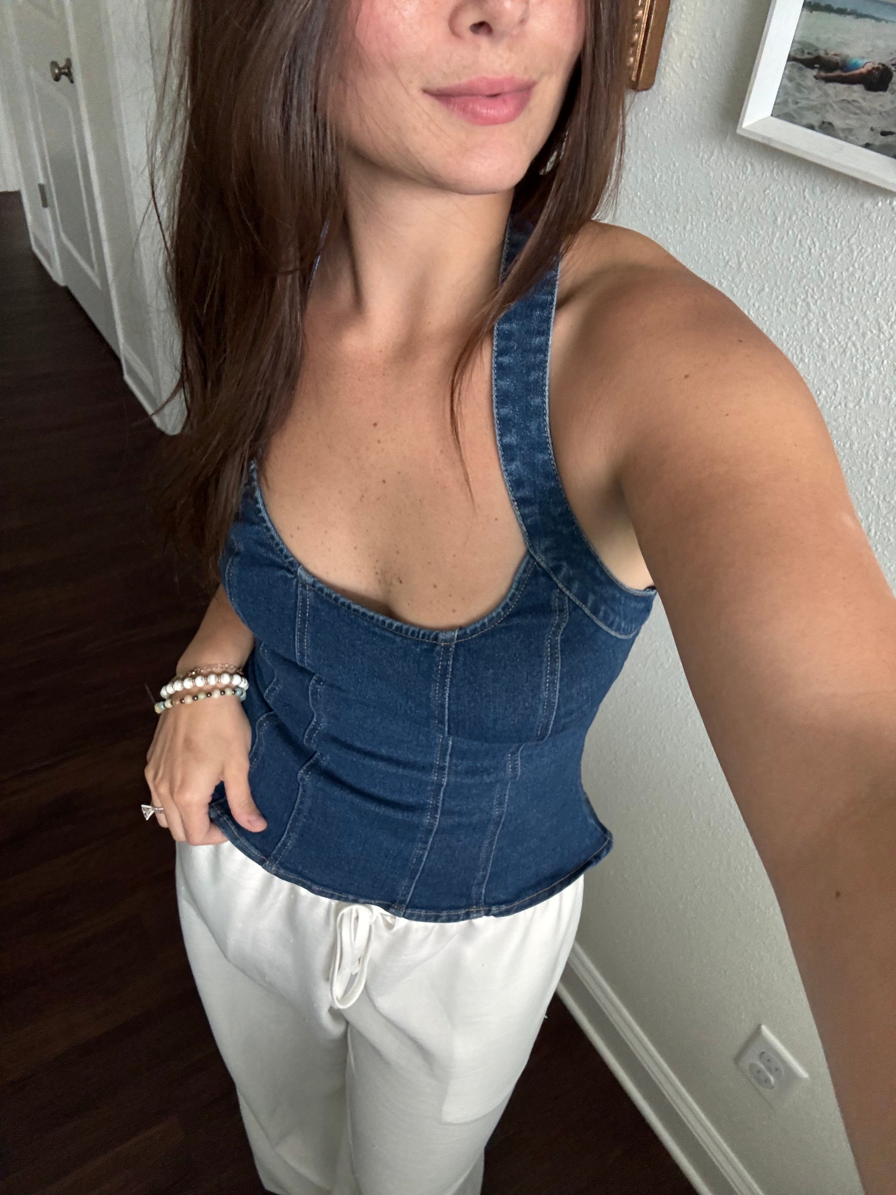 haven jane denim halter top